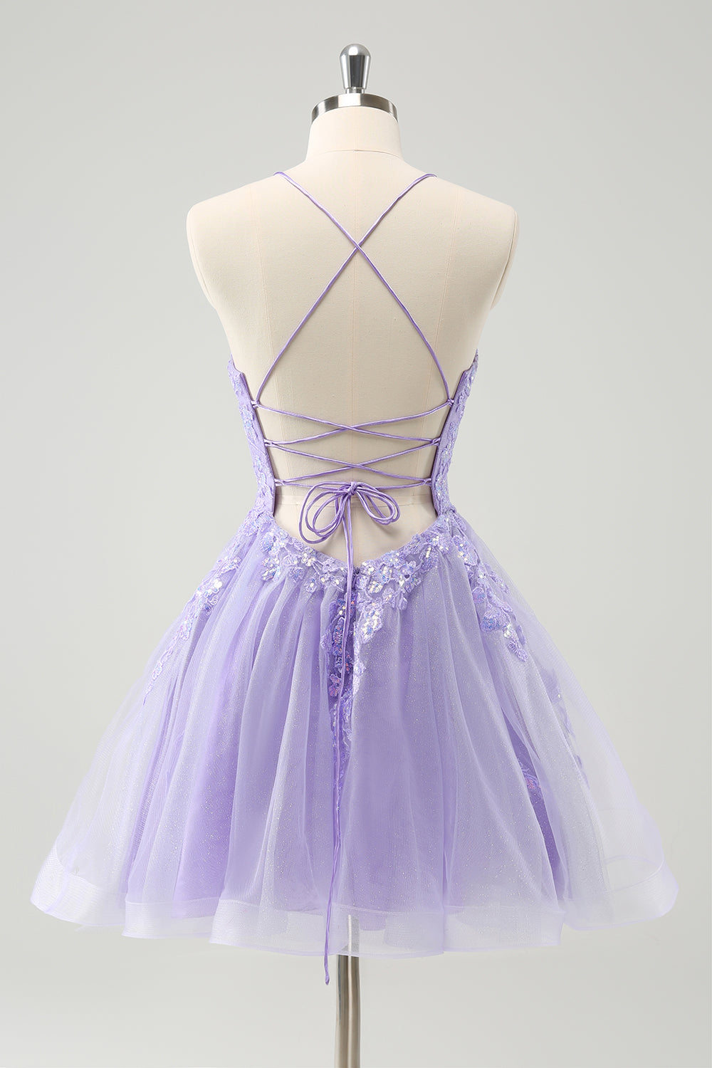 Wedtrend Women Blue Short Homecoming Dress with Beading A Line Spaghetti Straps Lace Up Back Corset Cocktail Dress, Lilac / US24W Wedtrend Women Blue Short Homecoming Dress with Beading A Line Spaghetti Straps Lace Up Back Corset Cocktail Dress, Lilac / US24W