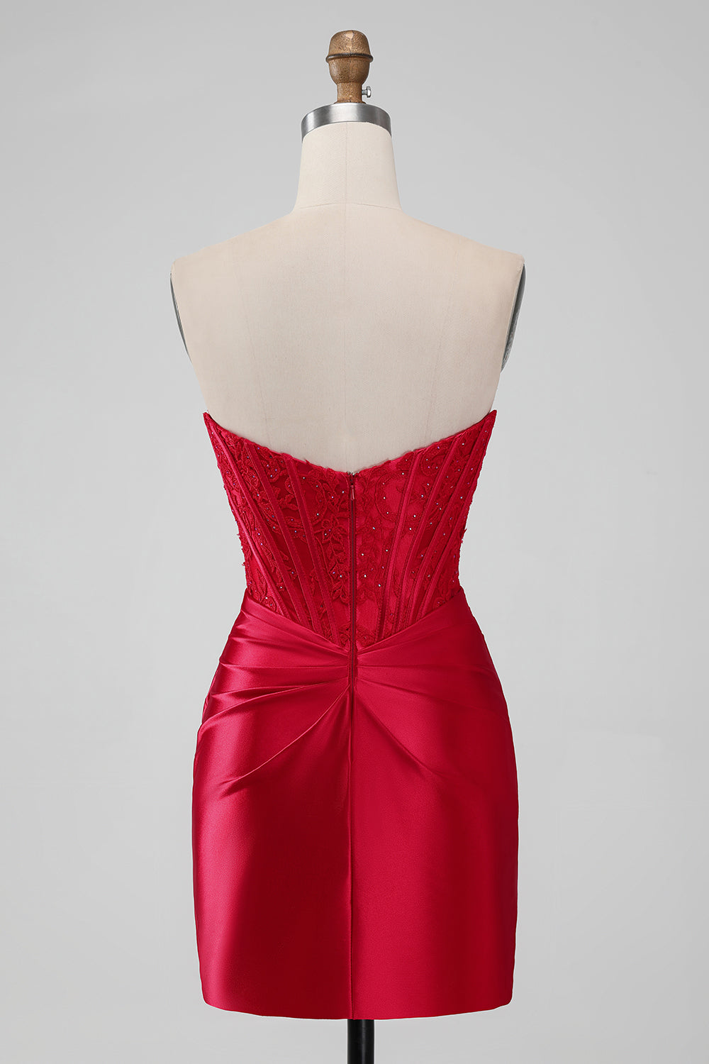 Wedtrend Women Sparkly Red Bodycon Homecoming Dress With Beading Strapless Pleated Corset Short Prom Dress WEDTREND Wedtrend Women Sparkly Red Bodycon Homecoming Dress With Beading Strapless Pleated Corset Short Prom Dress WEDTREND