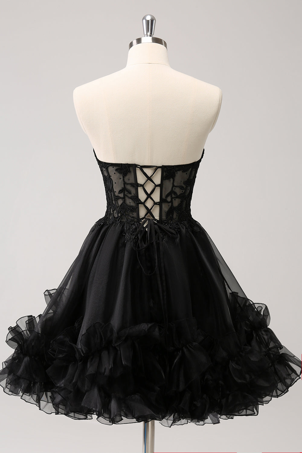 Wedtrend Women Sparkly Black Homecoming Dress with Lace Up Back A Line Sweetheart Corset Beaded Short Ruffle Cocktail Dress WEDTREND Wedtrend Women Sparkly Black Homecoming Dress with Lace Up Back A Line Sweetheart Corset Beaded Short Ruffle Cocktail Dress WEDTREND