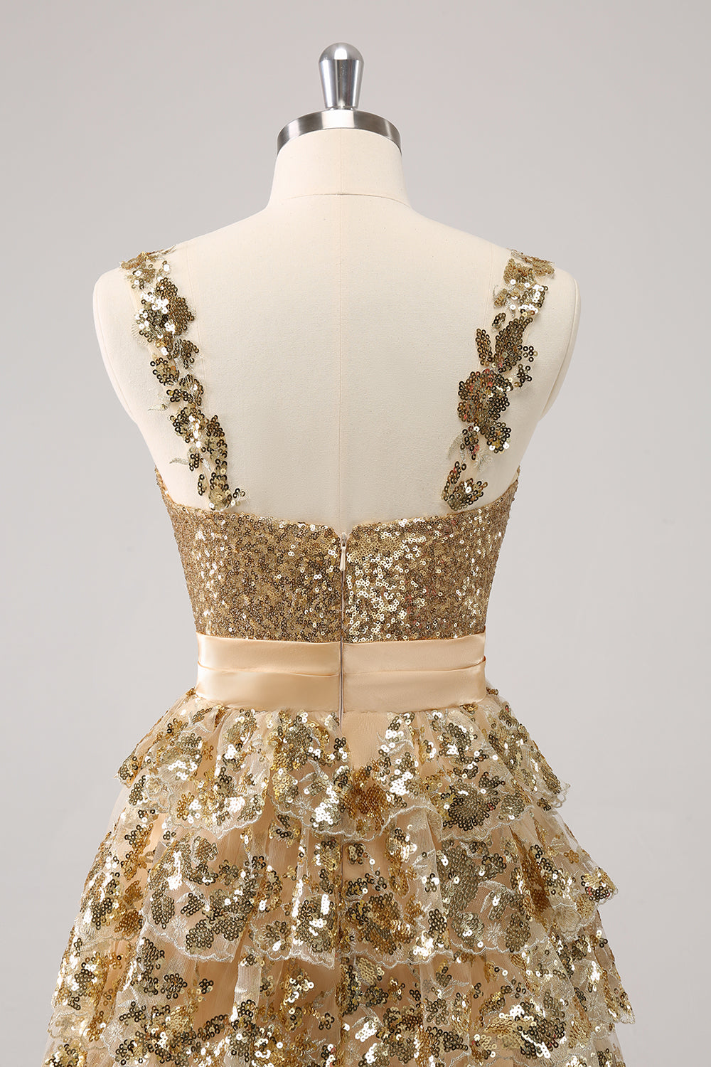 Wedtrend Women Sparkly Golden Short Homecoming Dress with Flower A Line Corset Tiered Cocktail Dress WEDTREND Wedtrend Women Sparkly Golden Short Homecoming Dress with Flower A Line Corset Tiered Cocktail Dress WEDTREND