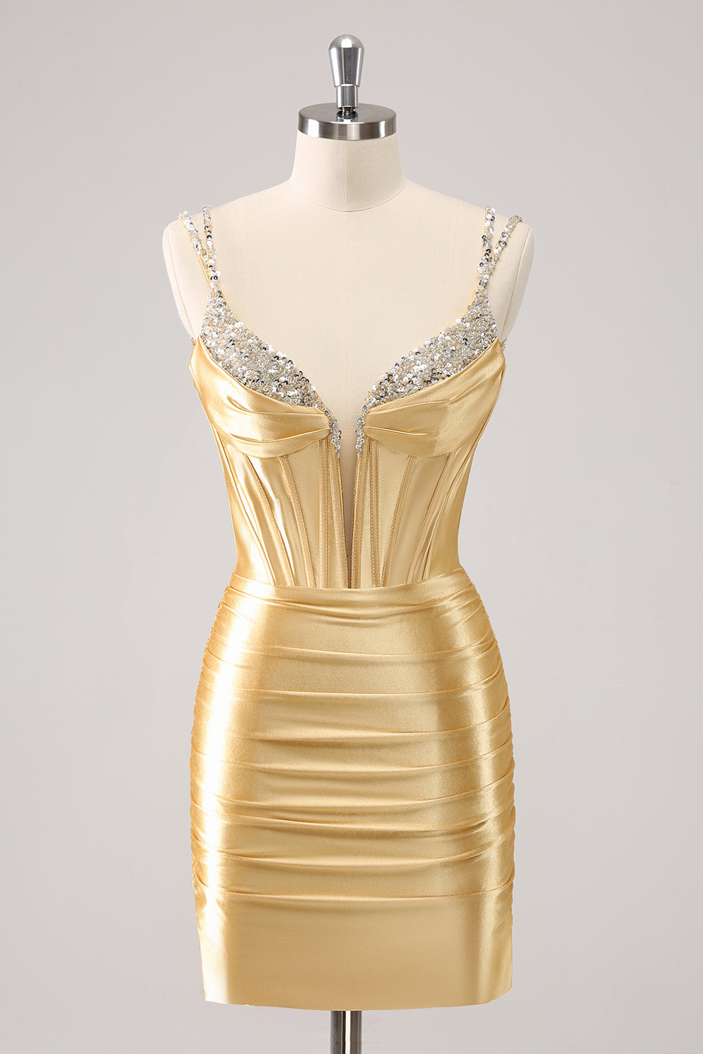 Wedtrend Women Gorgeous Golden Metallic Homecoming Dress with Sequins Bodycon Corset Short Prom Dress WEDTREND Wedtrend Women Gorgeous Golden Metallic Homecoming Dress with Sequins Bodycon Corset Short Prom Dress WEDTREND