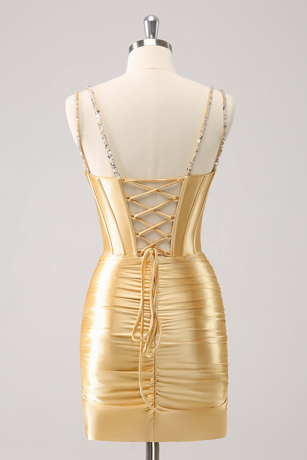 Wedtrend Women Gorgeous Golden Metallic Homecoming Dress with Sequins Bodycon Corset Short Prom Dress, Golden / US16W Wedtrend Women Gorgeous Golden Metallic Homecoming Dress with Sequins Bodycon Corset Short Prom Dress, Golden / US16W