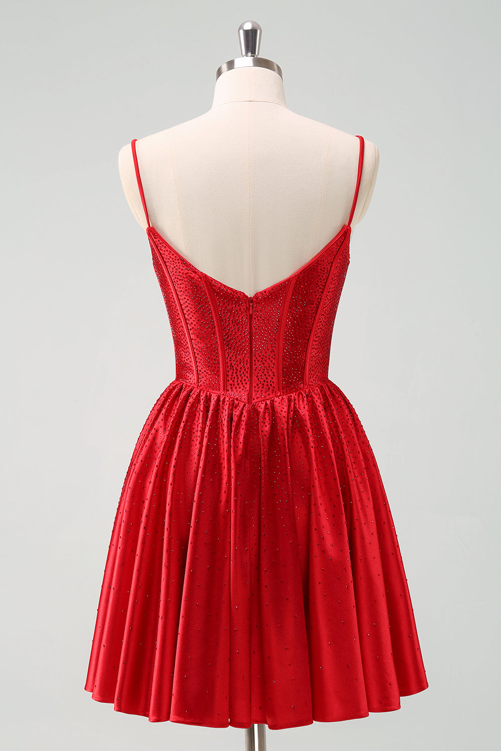 Wedtrend Women Cute Red Homecoming Dress with Beading A Line Spaghetti Straps Ruffle Corset Short Prom Dress WEDTREND Wedtrend Women Cute Red Homecoming Dress with Beading A Line Spaghetti Straps Ruffle Corset Short Prom Dress WEDTREND