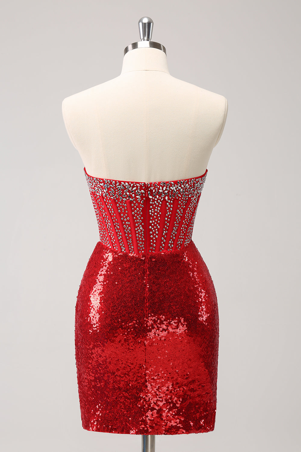 Wedtrend Women Glitter Red Homecoming Dress with Beading Tight Strapless Sequin Corset Slit Short Prom Dress WEDTREND Wedtrend Women Glitter Red Homecoming Dress with Beading Tight Strapless Sequin Corset Slit Short Prom Dress WEDTREND