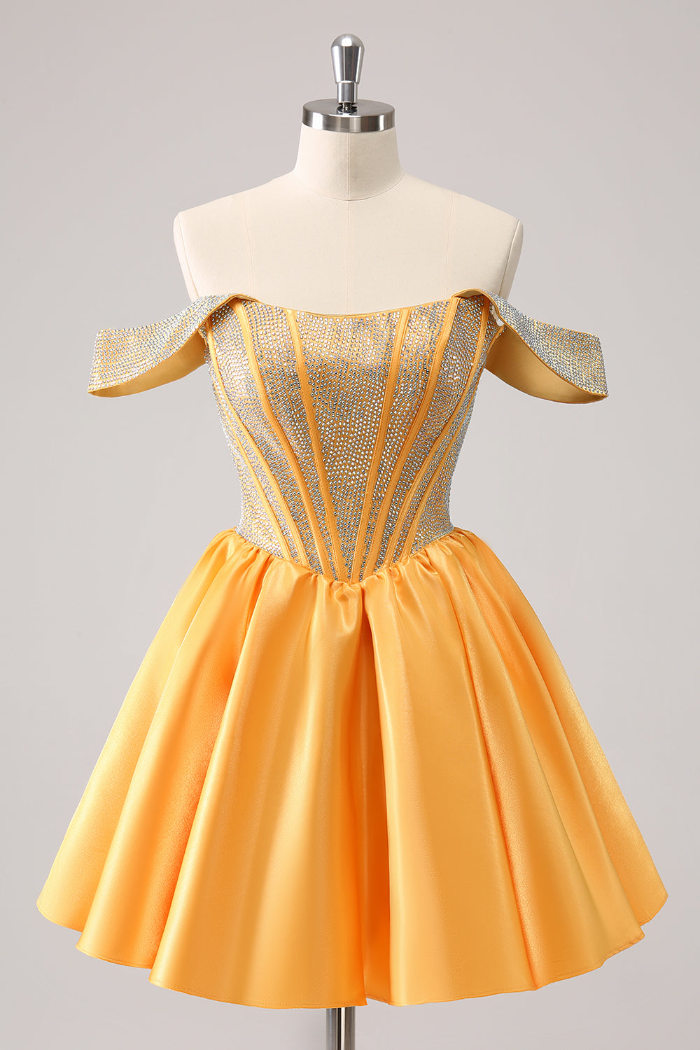 Wedtrend Women Cute Yellow Homecoming Dress with Beading A Line Off The Shoulder Corset Cocktail Party Dress WEDTREND Wedtrend Women Cute Yellow Homecoming Dress with Beading A Line Off The Shoulder Corset Cocktail Party Dress WEDTREND