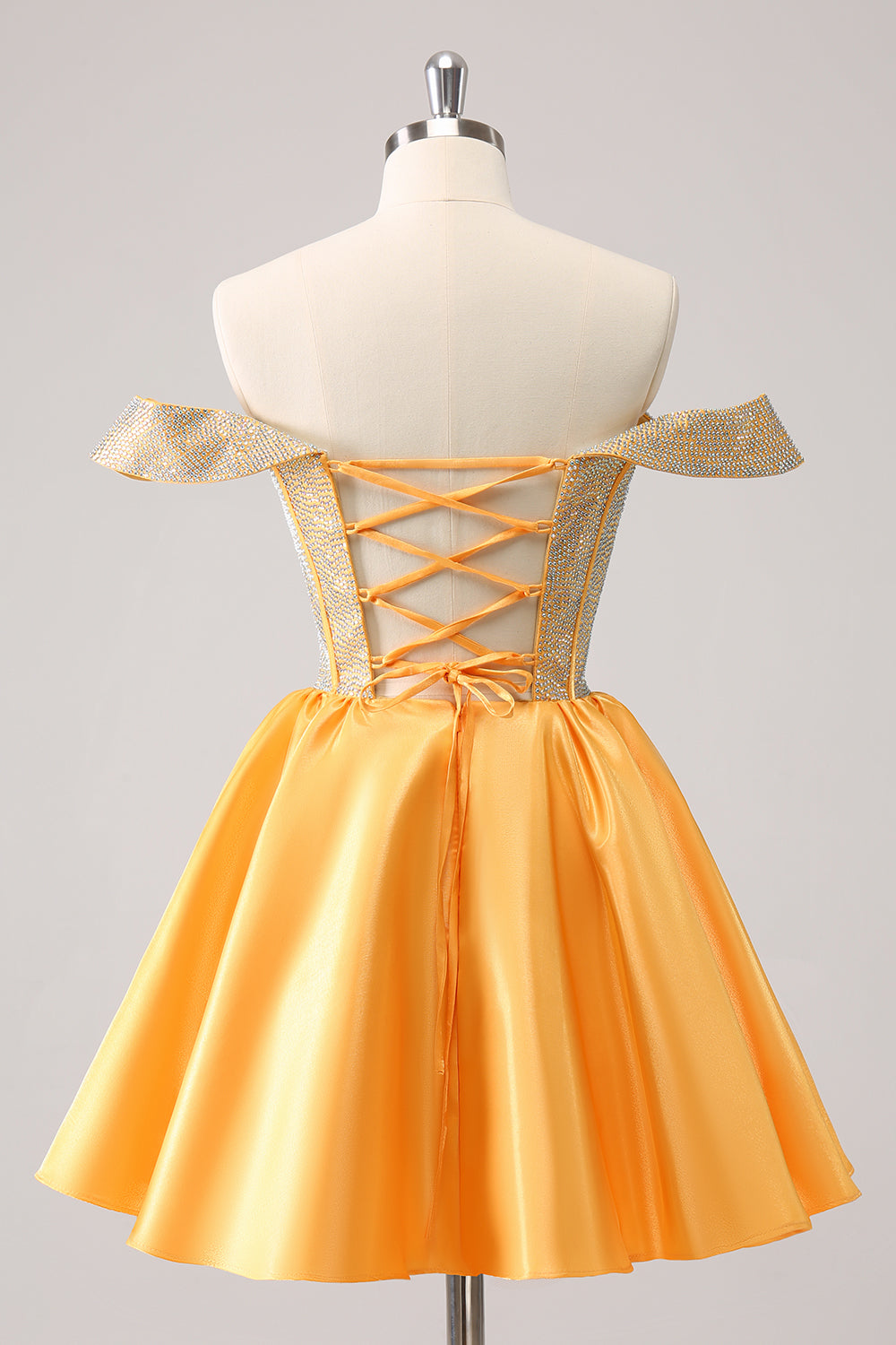 Wedtrend Women Cute Yellow Homecoming Dress with Beading A Line Off The Shoulder Corset Cocktail Party Dress WEDTREND Wedtrend Women Cute Yellow Homecoming Dress with Beading A Line Off The Shoulder Corset Cocktail Party Dress WEDTREND