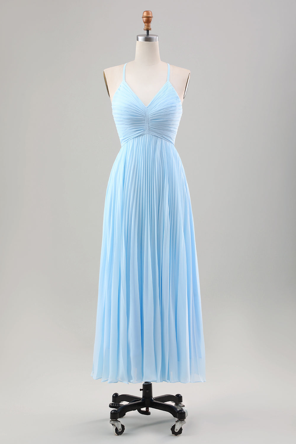 Wedtrend Women Sky Blue Wedding Guest Dress Chiffon Spaghetti Straps A Line Bridesmaid Dress with Bowknot WEDTREND Wedtrend Women Sky Blue Wedding Guest Dress Chiffon Spaghetti Straps A Line Bridesmaid Dress with Bowknot WEDTREND