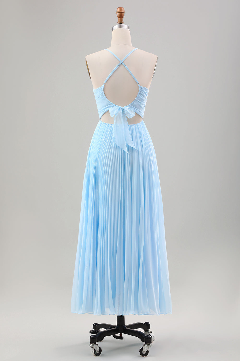 Wedtrend Women Sky Blue Wedding Guest Dress Chiffon Spaghetti Straps A Line Bridesmaid Dress with Bowknot, Sky Blue / US18W Wedtrend Women Sky Blue Wedding Guest Dress Chiffon Spaghetti Straps A Line Bridesmaid Dress with Bowknot, Sky Blue / US18W