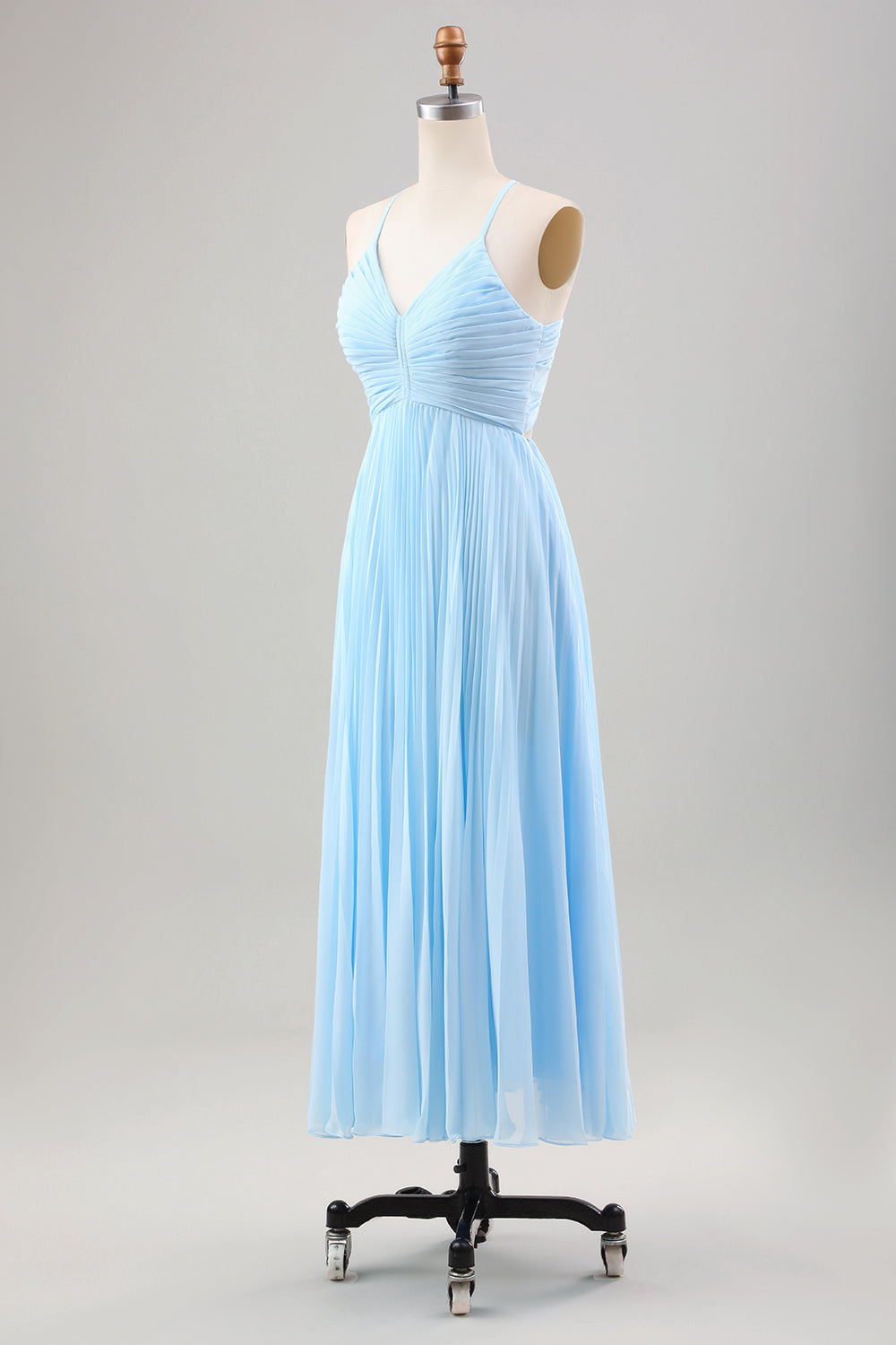 Wedtrend Women Sky Blue Wedding Guest Dress Chiffon Spaghetti Straps A Line Bridesmaid Dress with Bowknot WEDTREND Wedtrend Women Sky Blue Wedding Guest Dress Chiffon Spaghetti Straps A Line Bridesmaid Dress with Bowknot WEDTREND