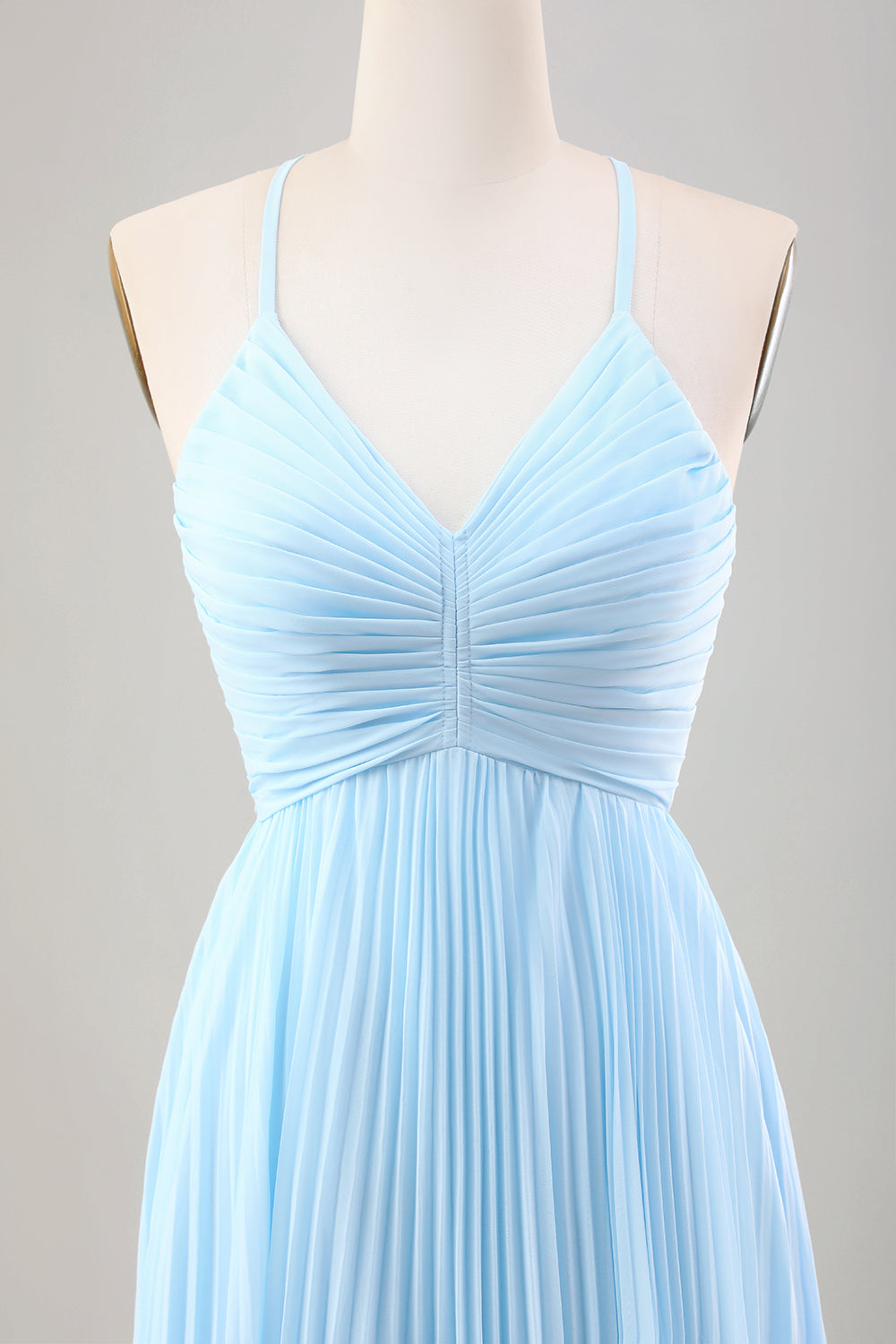 Wedtrend Women Sky Blue Wedding Guest Dress Chiffon Spaghetti Straps A Line Bridesmaid Dress with Bowknot WEDTREND Wedtrend Women Sky Blue Wedding Guest Dress Chiffon Spaghetti Straps A Line Bridesmaid Dress with Bowknot WEDTREND