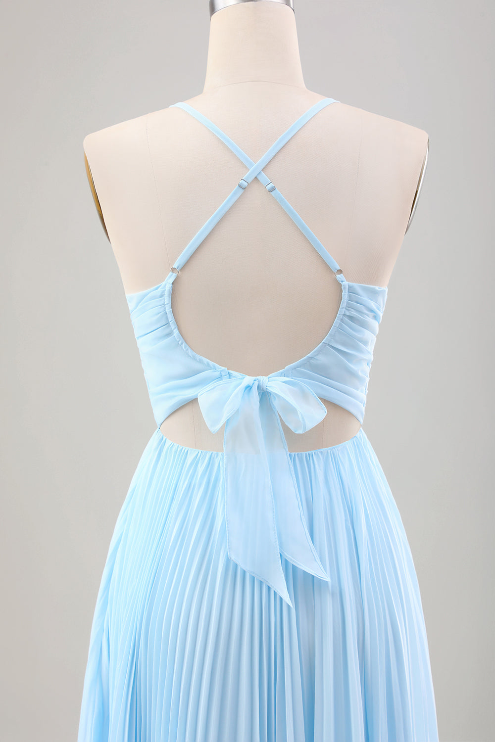 Wedtrend Women Sky Blue Wedding Guest Dress Chiffon Spaghetti Straps A Line Bridesmaid Dress with Bowknot, Sky Blue / US6 Wedtrend Women Sky Blue Wedding Guest Dress Chiffon Spaghetti Straps A Line Bridesmaid Dress with Bowknot, Sky Blue / US6