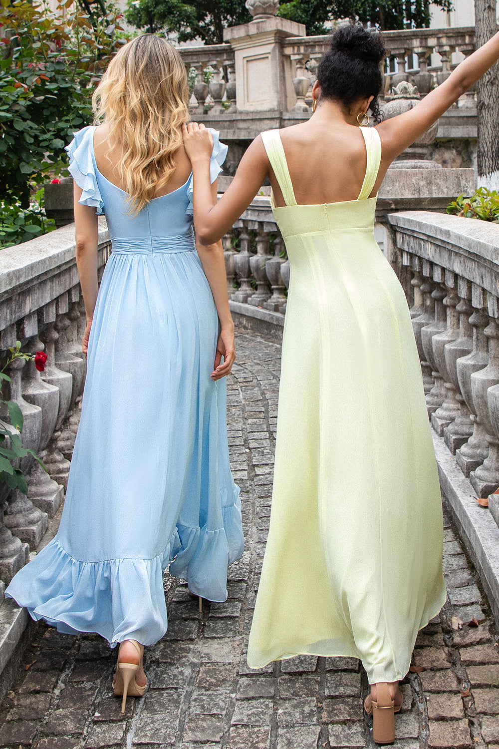 Wedtrend Women Sky Blue Wedding Guest Dress A Line Chiffon Pleated Ruffle Sleeves Bridesmaid Dress with Slit WEDTREND Wedtrend Women Sky Blue Wedding Guest Dress A Line Chiffon Pleated Ruffle Sleeves Bridesmaid Dress with Slit WEDTREND
