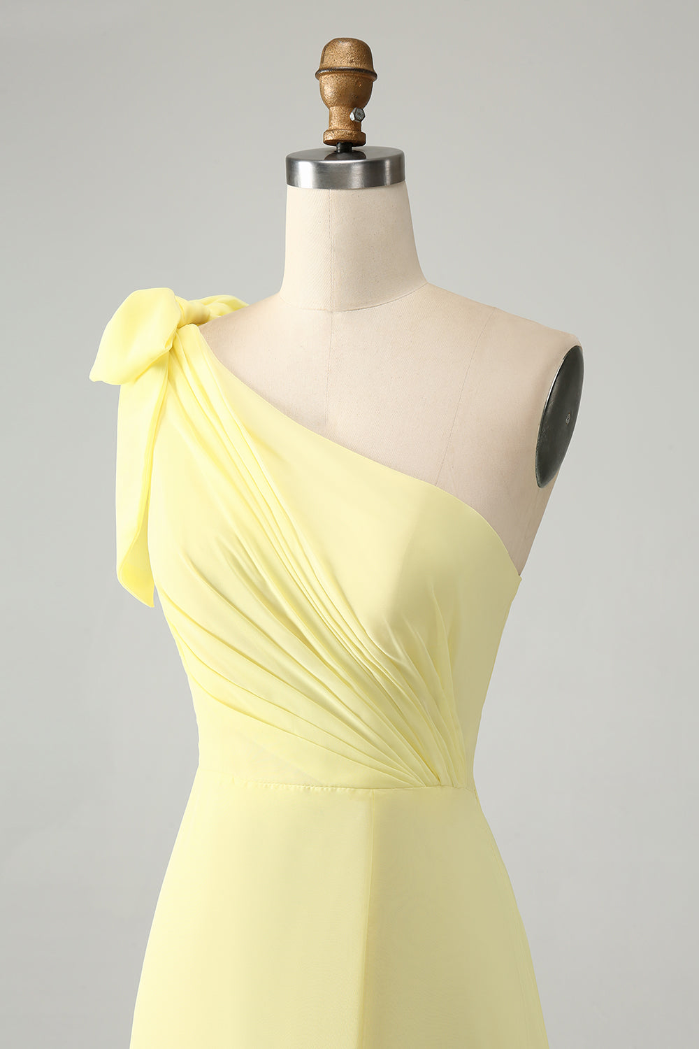 Wedtrend Women Lemon Yellow Chiffon Wedding Guest Dress with Slit One Shoulder Long Bridesmaid Dress WEDTREND Wedtrend Women Lemon Yellow Chiffon Wedding Guest Dress with Slit One Shoulder Long Bridesmaid Dress WEDTREND