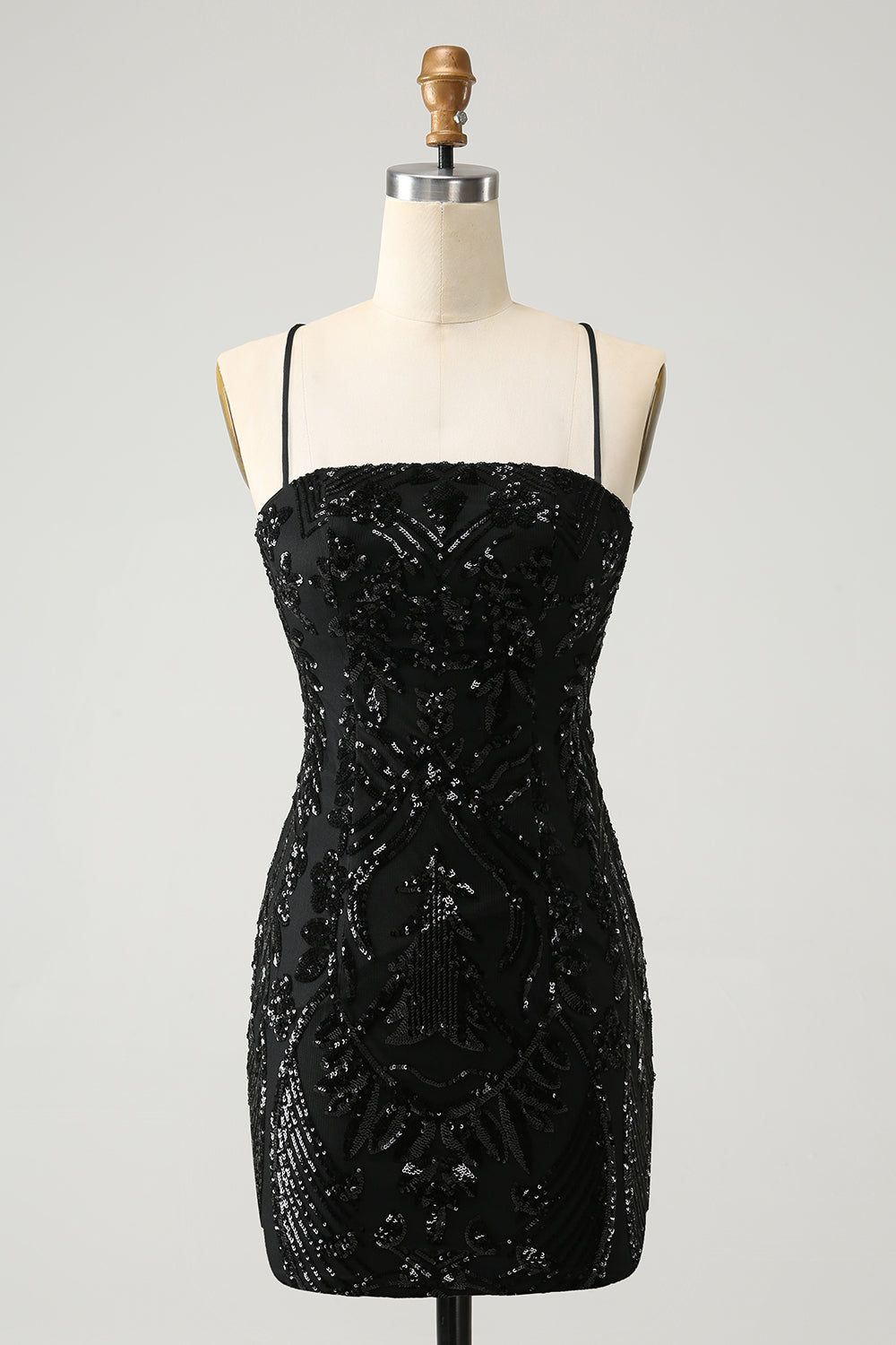 Wedtrend Women Black Bodycon Homecoming Dress with Sequins Spaghetti Straps Lace Up Back Short Cocktail Party Dress WEDTREND Wedtrend Women Black Bodycon Homecoming Dress with Sequins Spaghetti Straps Lace Up Back Short Cocktail Party Dress WEDTREND