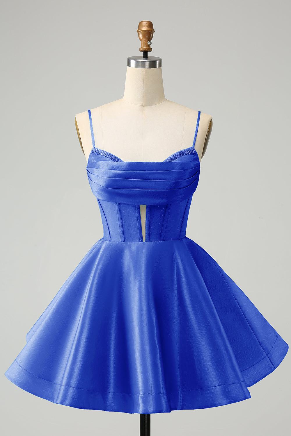 Wedtrend Women Blue Short Homecoming Dress with Beading A Line Spaghetti Straps Lace Up Back Corset Cocktail Dress, Blue / US4 Wedtrend Women Blue Short Homecoming Dress with Beading A Line Spaghetti Straps Lace Up Back Corset Cocktail Dress, Blue / US4