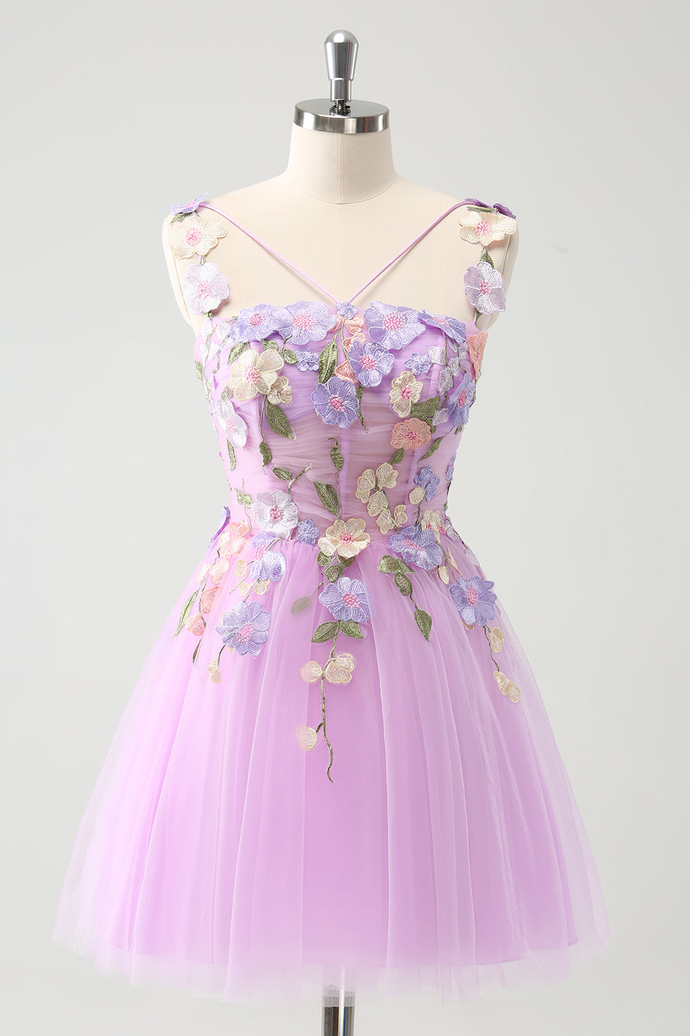 Wedtrend Women Gorgeous Purple Homecoming Dress with 3D Flowers A Line Spaghetti Straps Short Cocktail Party Dress WEDTREND Wedtrend Women Gorgeous Purple Homecoming Dress with 3D Flowers A Line Spaghetti Straps Short Cocktail Party Dress WEDTREND