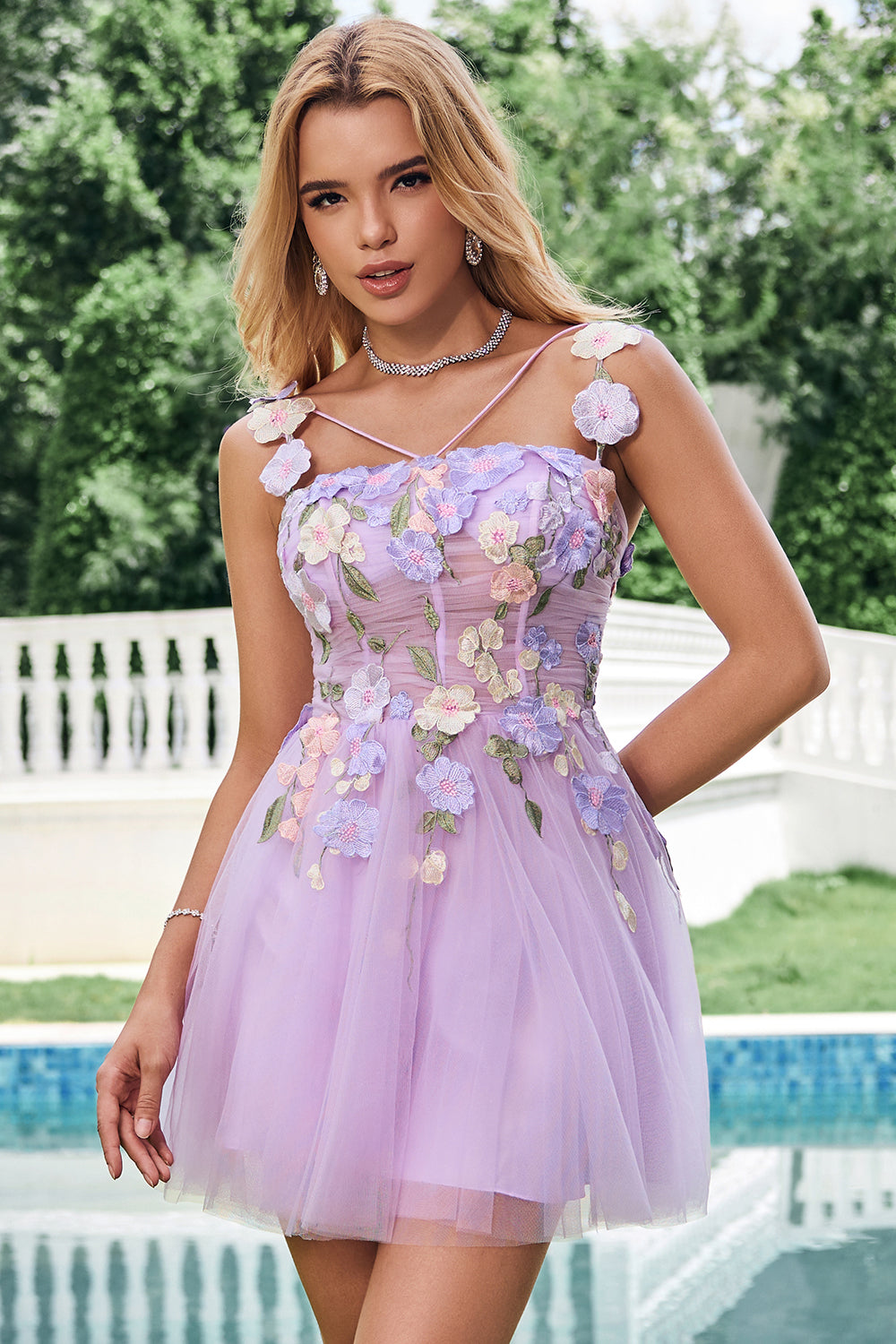 Wedtrend Women Gorgeous Purple Homecoming Dress with 3D Flowers A Line Corset Short Wedding Party Dress WEDTREND Wedtrend Women Gorgeous Purple Homecoming Dress with 3D Flowers A Line Corset Short Wedding Party Dress WEDTREND