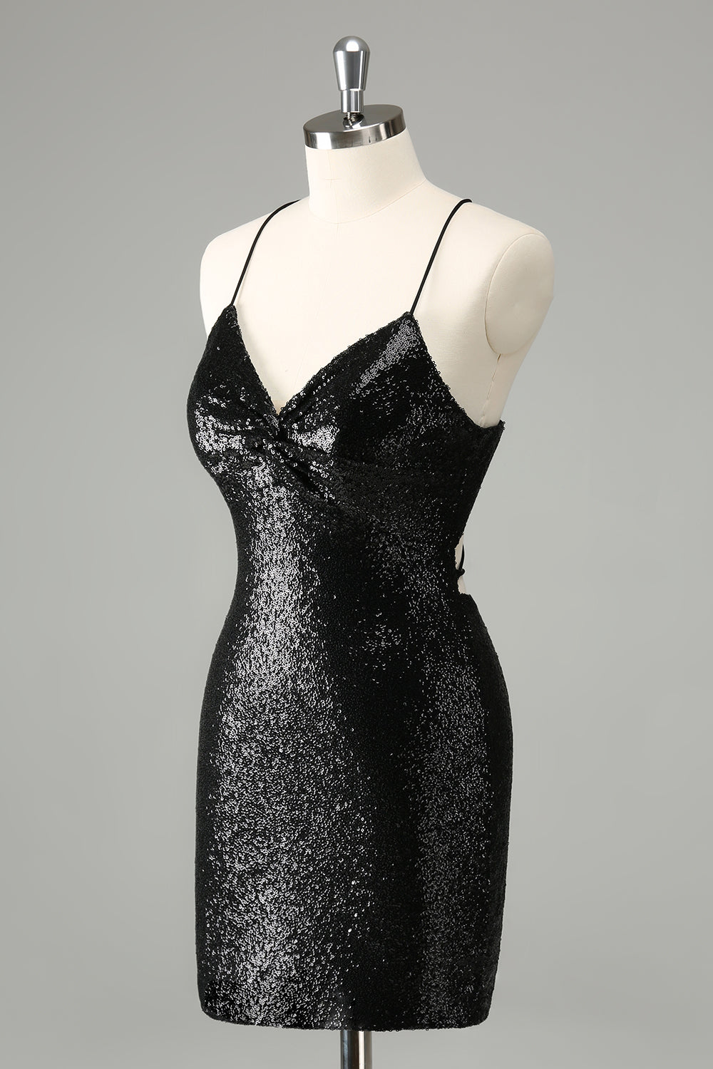 Wedtrend Women Black Homecoming Dress with Lace-up Back Bodycon Spaghetti Straps Sequins Short Cocktail Party Dress WEDTREND Wedtrend Women Black Homecoming Dress with Lace-up Back Bodycon Spaghetti Straps Sequins Short Cocktail Party Dress WEDTREND