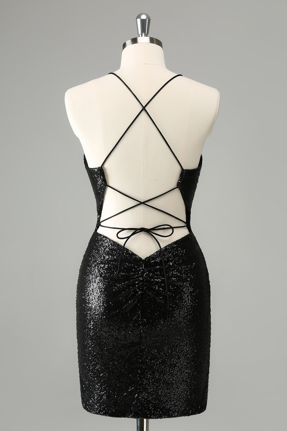Wedtrend Women Black Homecoming Dress with Lace-up Back Bodycon Spaghetti Straps Sequins Short Cocktail Party Dress WEDTREND Wedtrend Women Black Homecoming Dress with Lace-up Back Bodycon Spaghetti Straps Sequins Short Cocktail Party Dress WEDTREND