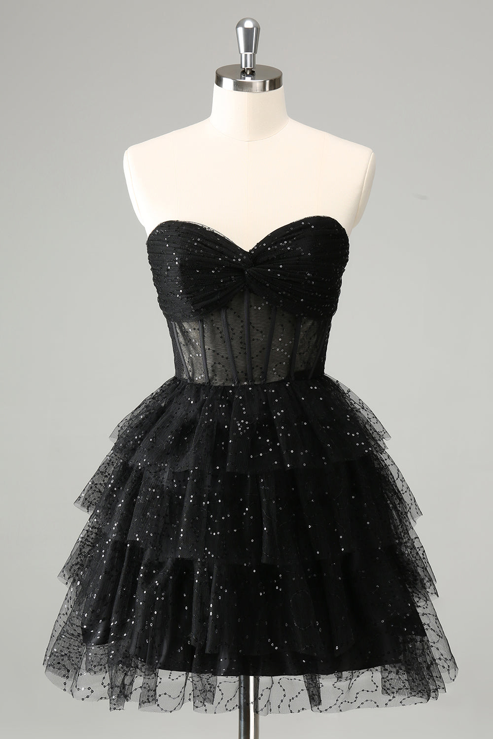 Wedtrend Women Cute Sparkly Black Homecoming Dress with Sequins A Line Sweetheart Pleated Corset Cocktail Party Dress WEDTREND Wedtrend Women Cute Sparkly Black Homecoming Dress with Sequins A Line Sweetheart Pleated Corset Cocktail Party Dress WEDTREND