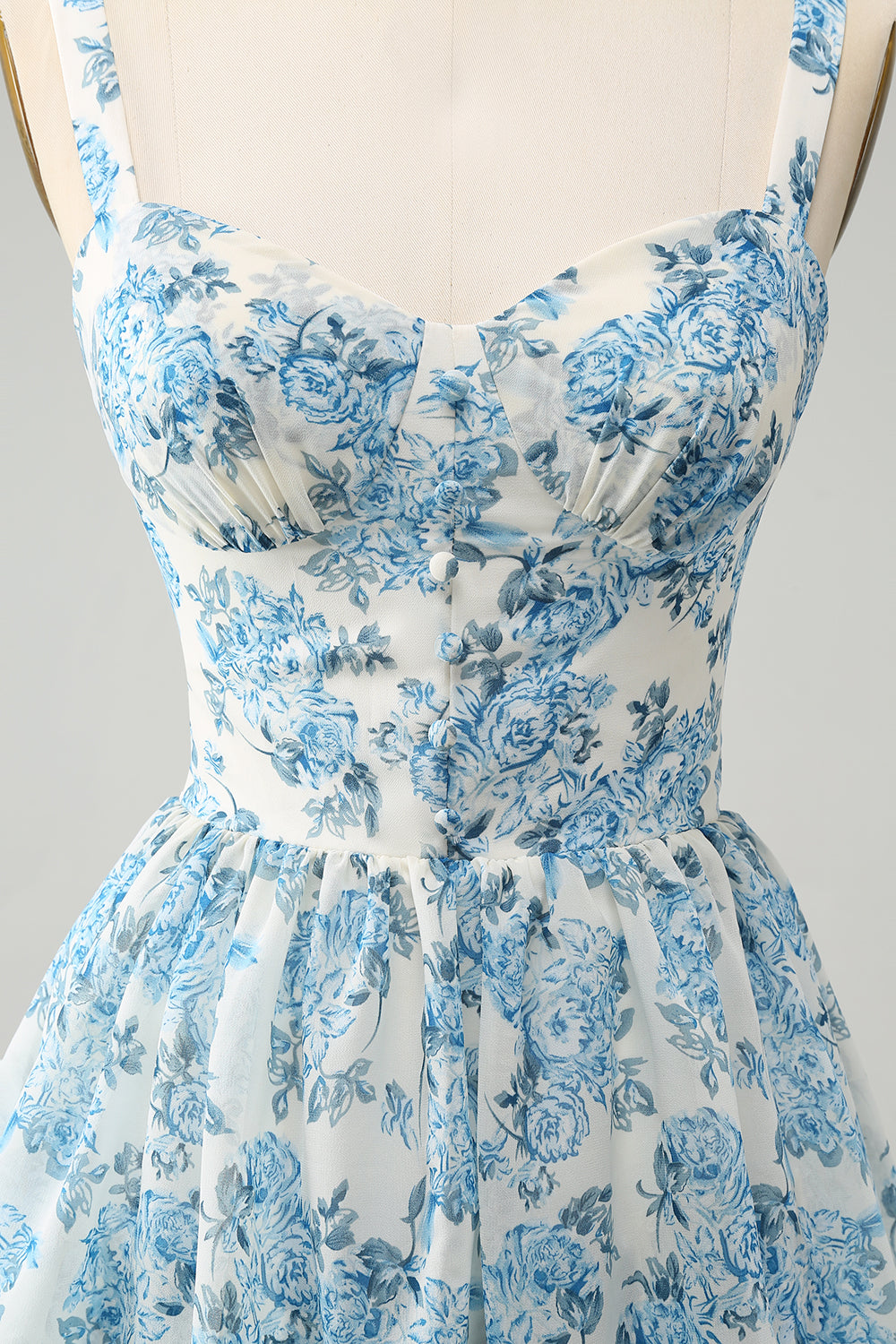 Wedtrend Women Elegant White Blue Flower Bridesmaid Dress with Sleeveless A Line Print Tiered Long Wedding Guest Dress WEDTREND Wedtrend Women Elegant White Blue Flower Bridesmaid Dress with Sleeveless A Line Print Tiered Long Wedding Guest Dress WEDTREND