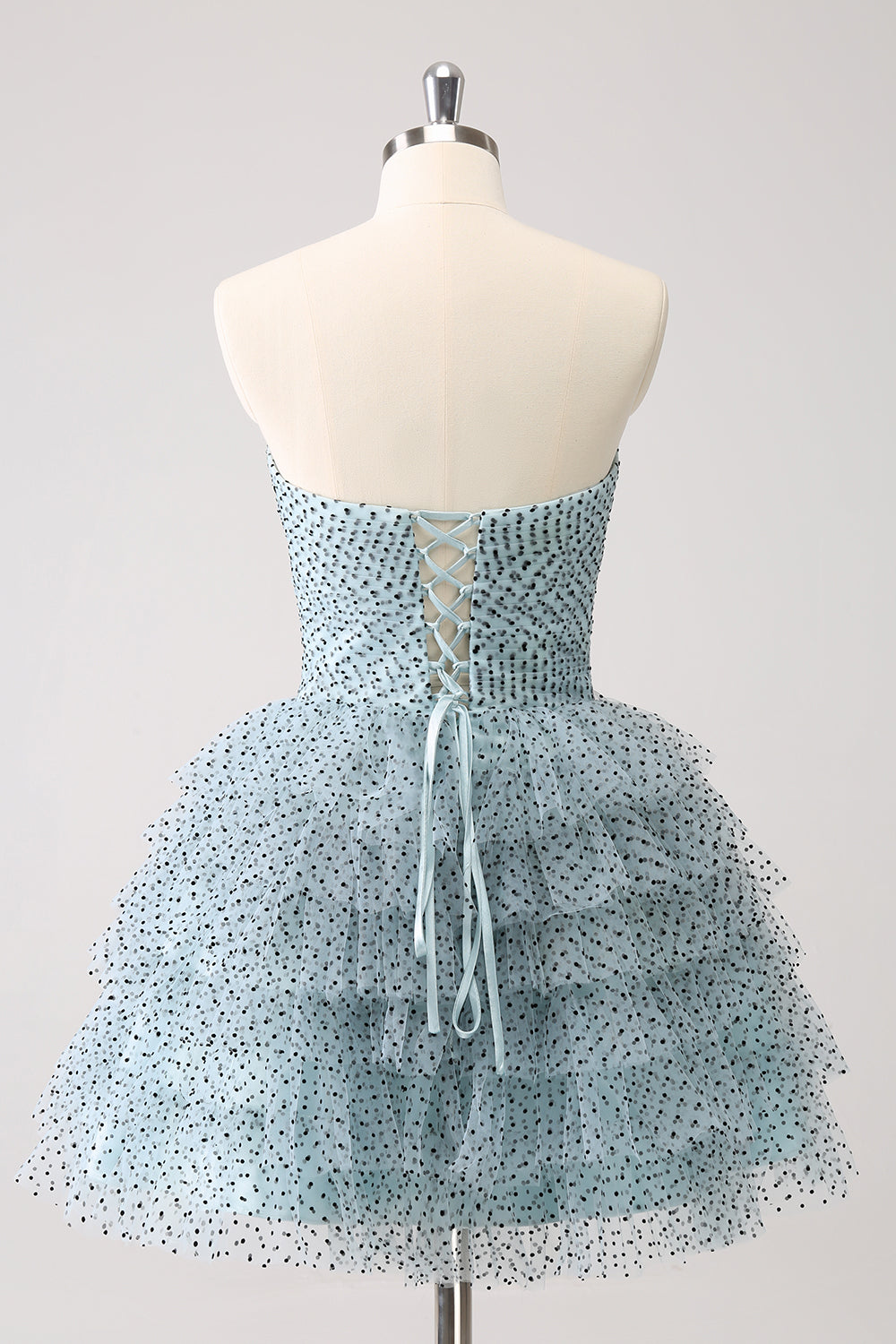 Wedtrend Women Elegant Cute Blue Homecoming Dress with Bows A Line Strapless Tiered Ruffle Short Prom Dress WEDTREND Wedtrend Women Elegant Cute Blue Homecoming Dress with Bows A Line Strapless Tiered Ruffle Short Prom Dress WEDTREND