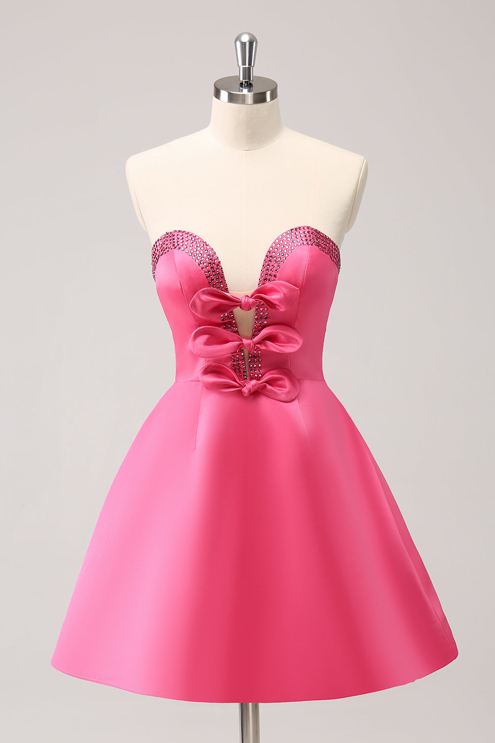 Wedtrend Women Cute Hot Pink Homecoming Dress with Beading A Line Strapless Cut Out Short Prom Dress, Pink / US16W Wedtrend Women Cute Hot Pink Homecoming Dress with Beading A Line Strapless Cut Out Short Prom Dress, Pink / US16W