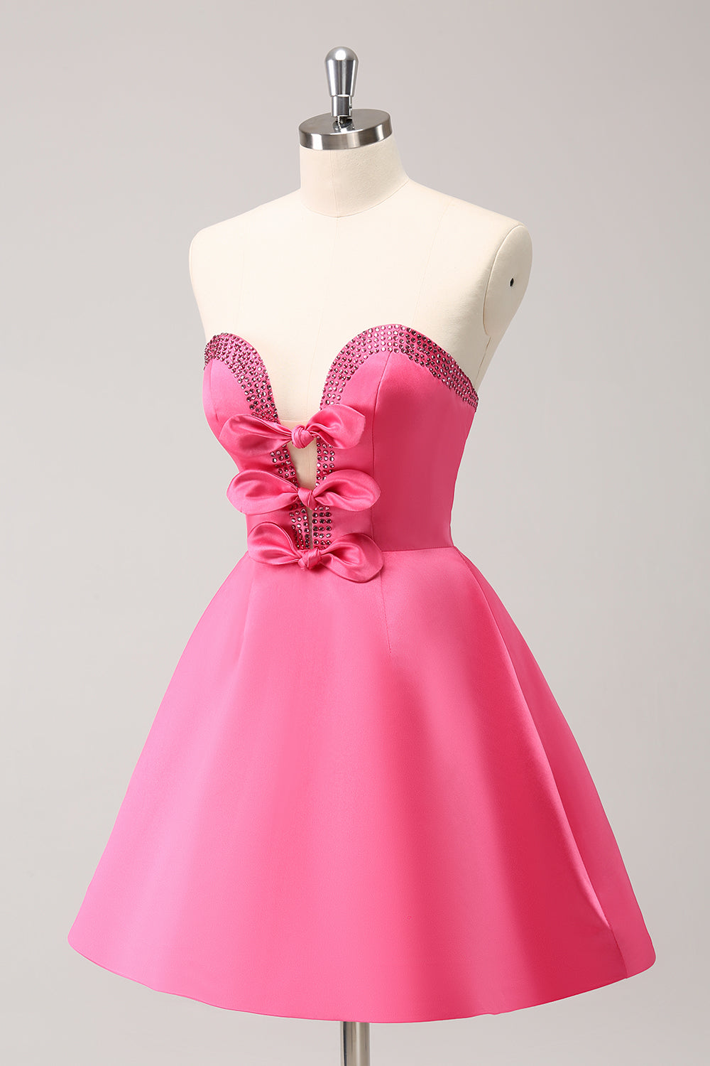 Wedtrend Women Cute Hot Pink Homecoming Dress with Beading A Line Strapless Cut Out Short Prom Dress, Pink / US16W Wedtrend Women Cute Hot Pink Homecoming Dress with Beading A Line Strapless Cut Out Short Prom Dress, Pink / US16W