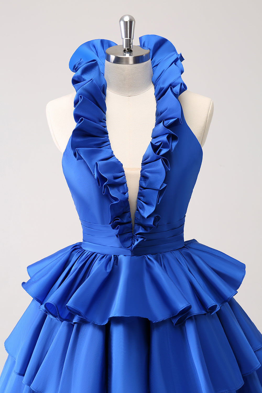 Wedtrend Women Cute Fuschia Homecoming Dress with Ruffles A Line Halter Tiered Backless Short Prom Dress, Royal Blue / US10 Wedtrend Women Cute Fuschia Homecoming Dress with Ruffles A Line Halter Tiered Backless Short Prom Dress, Royal Blue / US10