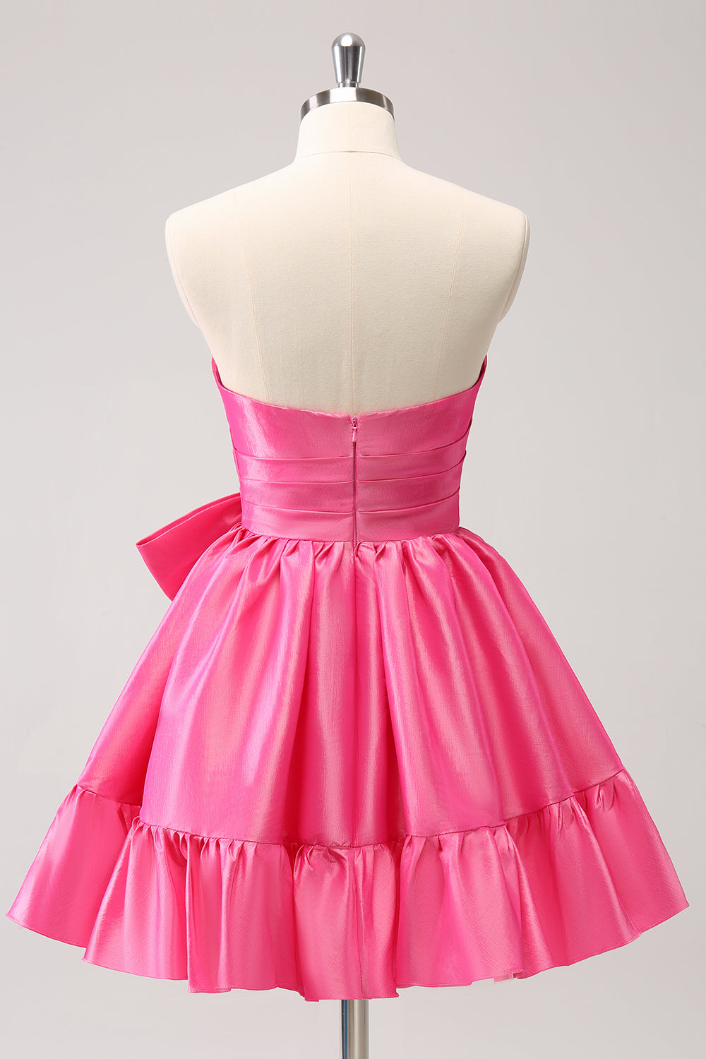 Wedtrend Women Cute Hot Pink Homecoming Dress with Bow A Line Strapless Pleated Short Prom Dress WEDTREND Wedtrend Women Cute Hot Pink Homecoming Dress with Bow A Line Strapless Pleated Short Prom Dress WEDTREND