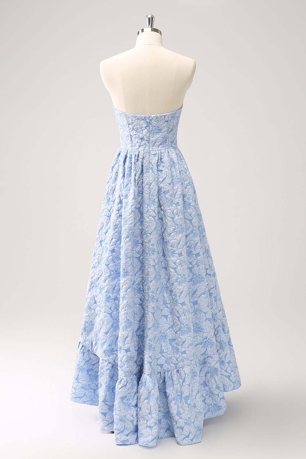Wedtrend Women Blue High Low Bridesmaid Dress with Ruffle A-Line Strapless Floral Wedding Guest Dress – WEDTREND Wedtrend Women Blue High Low Bridesmaid Dress with Ruffle A-Line Strapless Floral Wedding Guest Dress – WEDTREND