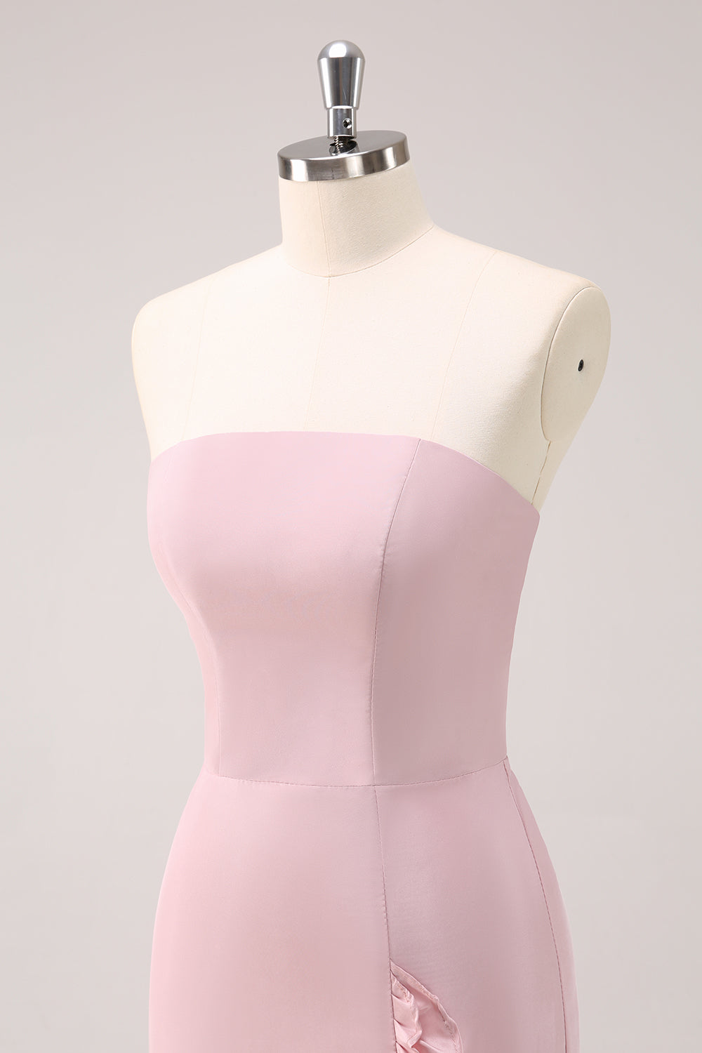 Wedtrend Women Pink Mermaid Strapless Bridesmaid Dress with Ruffles Asymmetrical Satin Wedding Party Guest Dress WEDTREND Wedtrend Women Pink Mermaid Strapless Bridesmaid Dress with Ruffles Asymmetrical Satin Wedding Party Guest Dress WEDTREND