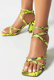 Cross Strap Block Heel Sandals Fashion Buckle Dress Party Shoes
