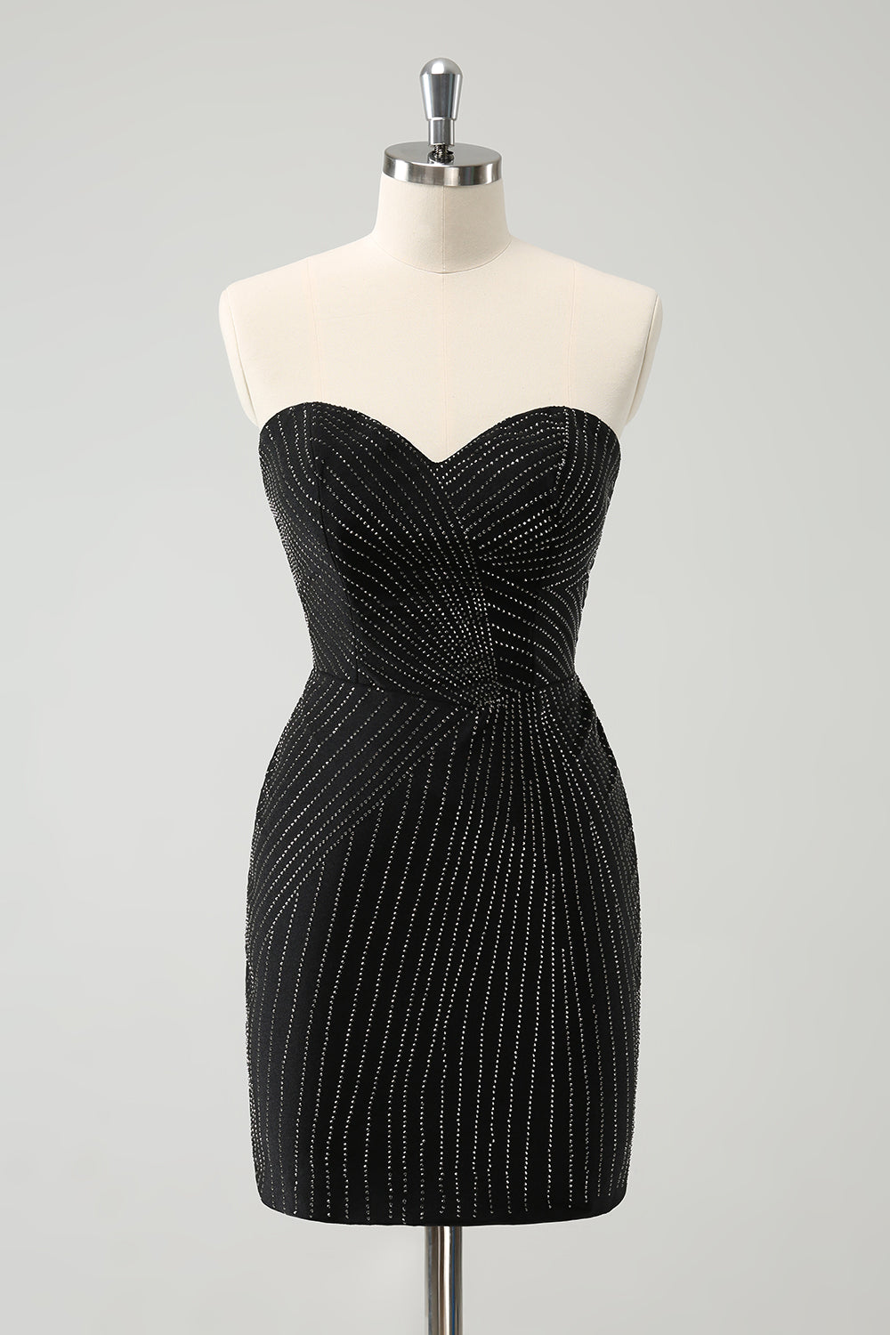 Wedtrend Women Sparkly Black Homecoming Dress with beading Strapless Tight Short Cocktail Dress WEDTREND Wedtrend Women Sparkly Black Homecoming Dress with beading Strapless Tight Short Cocktail Dress WEDTREND