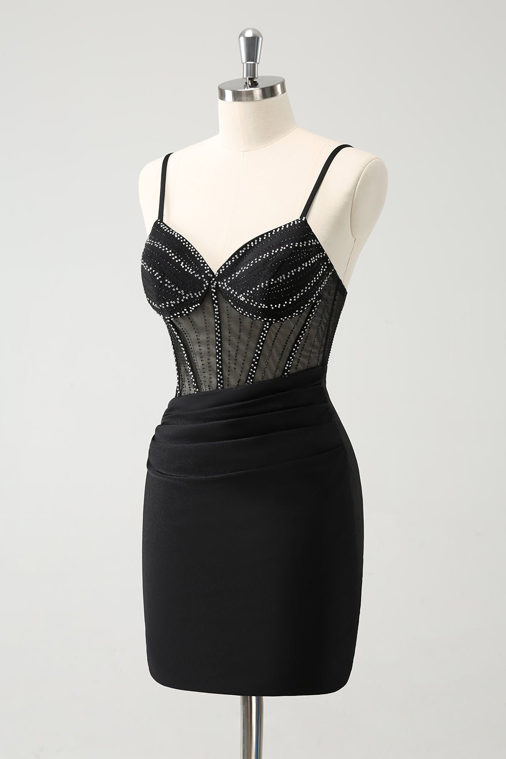 Wedtrend Women Glitter Tight Black Homecoming Dresses Beading Corset Spaghetti Straps Tight Short Cocktail Dress WEDTREND Wedtrend Women Glitter Tight Black Homecoming Dresses Beading Corset Spaghetti Straps Tight Short Cocktail Dress WEDTREND