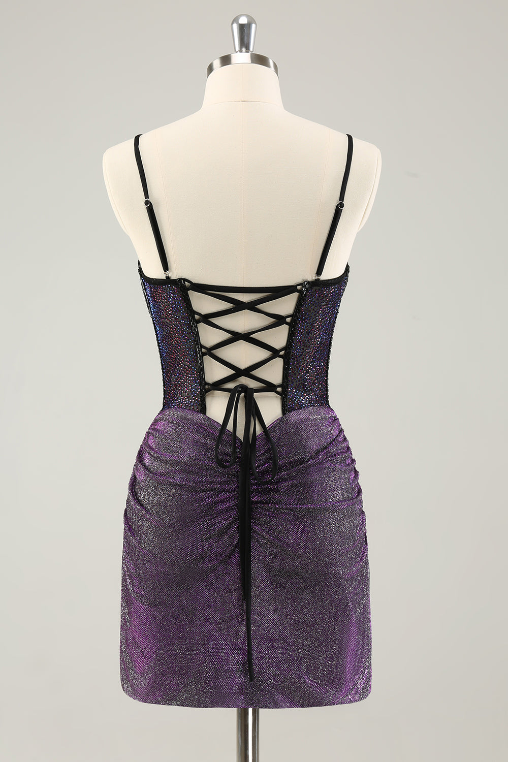 Wedtrend Women Glitter Dark Purple Homecoming Dresses with Lace Up Back Pleated Corset Short Cocktail Dress WEDTREND Wedtrend Women Glitter Dark Purple Homecoming Dresses with Lace Up Back Pleated Corset Short Cocktail Dress WEDTREND