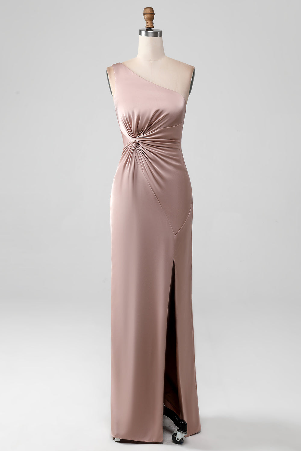 Wedtrend Women Dusty Rose Bridesmaid Dress With Slit Mermaid One Shoulder Satin Wedding Party Dress WEDTREND Wedtrend Women Dusty Rose Bridesmaid Dress With Slit Mermaid One Shoulder Satin Wedding Party Dress WEDTREND