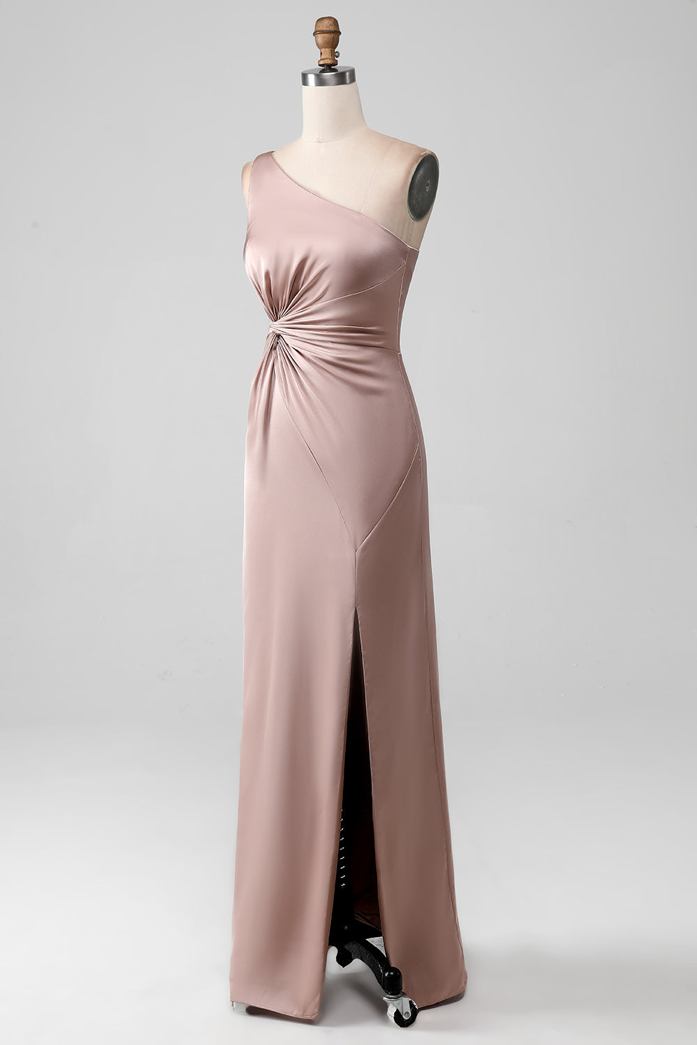 dusty rose one shoulder bridesmaid dress WEDTREND Women Dusty Rose Flower Long Bridesmaid Dress One Shoulder Print Sheath Corset Floral Wedding Guest Dress with Slit, Dusty Rose Flower /