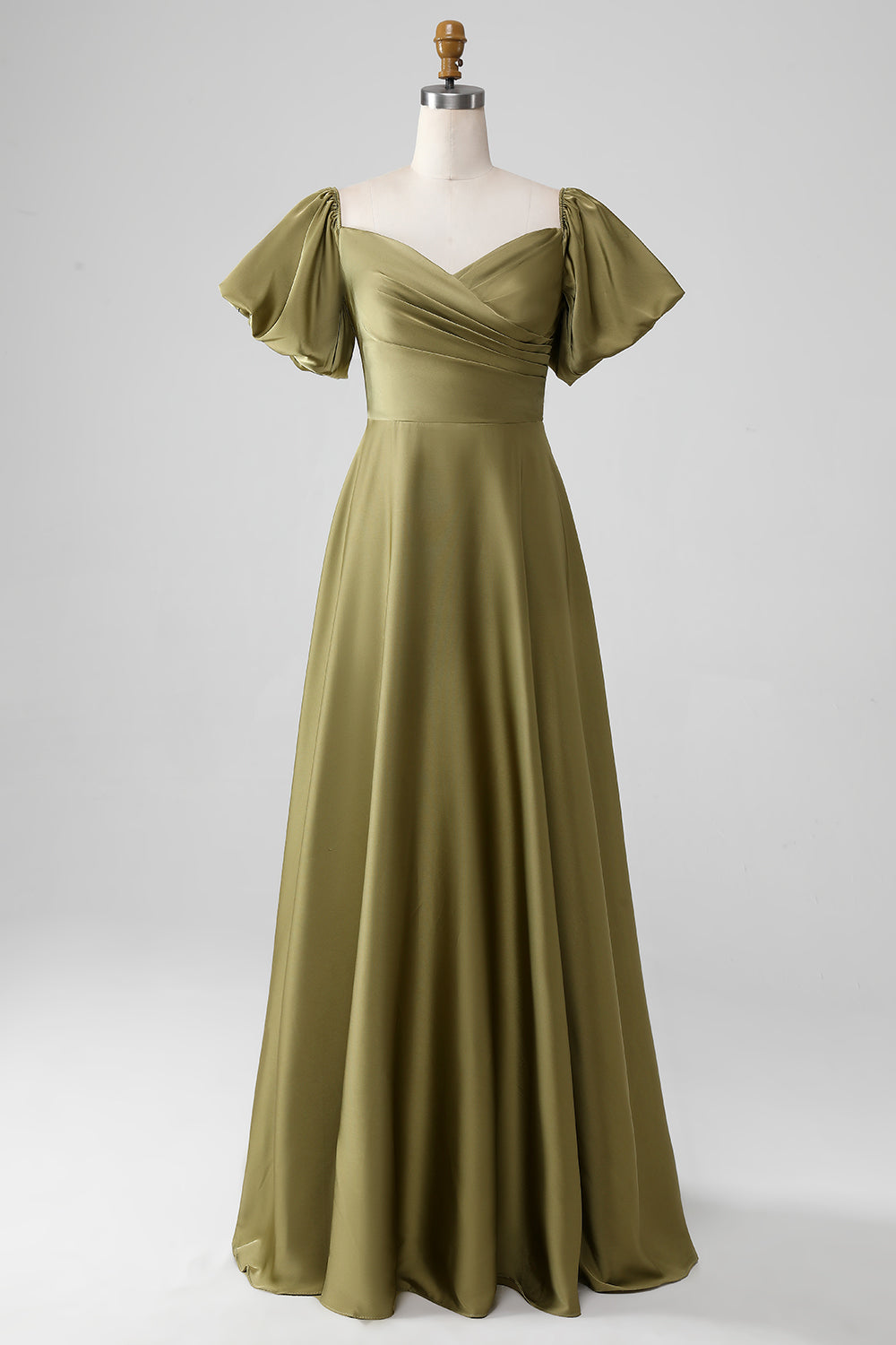 Wedtrend Women Olive Bridesmaid Dress with Short Sleeves A-Line Off The Shoulder Long Wedding Guest Dress WEDTREND Wedtrend Women Olive Bridesmaid Dress with Short Sleeves A-Line Off The Shoulder Long Wedding Guest Dress WEDTREND