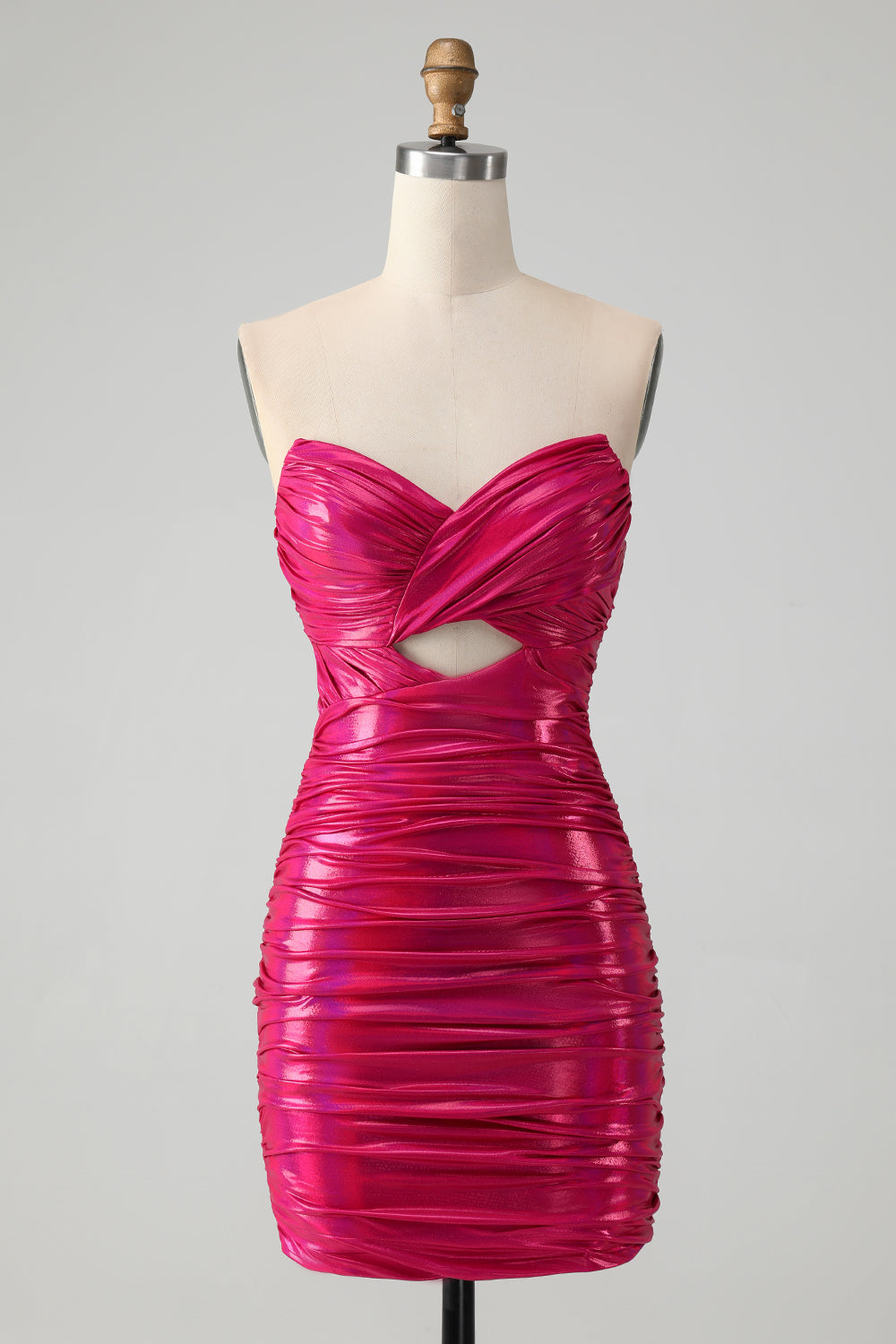 Wedtrend Women Chic Fuchsia Tight Metallic Homecoming Dress Strapless Keyhole Pleated Short Prom Dress WEDTREND Wedtrend Women Chic Fuchsia Tight Metallic Homecoming Dress Strapless Keyhole Pleated Short Prom Dress WEDTREND