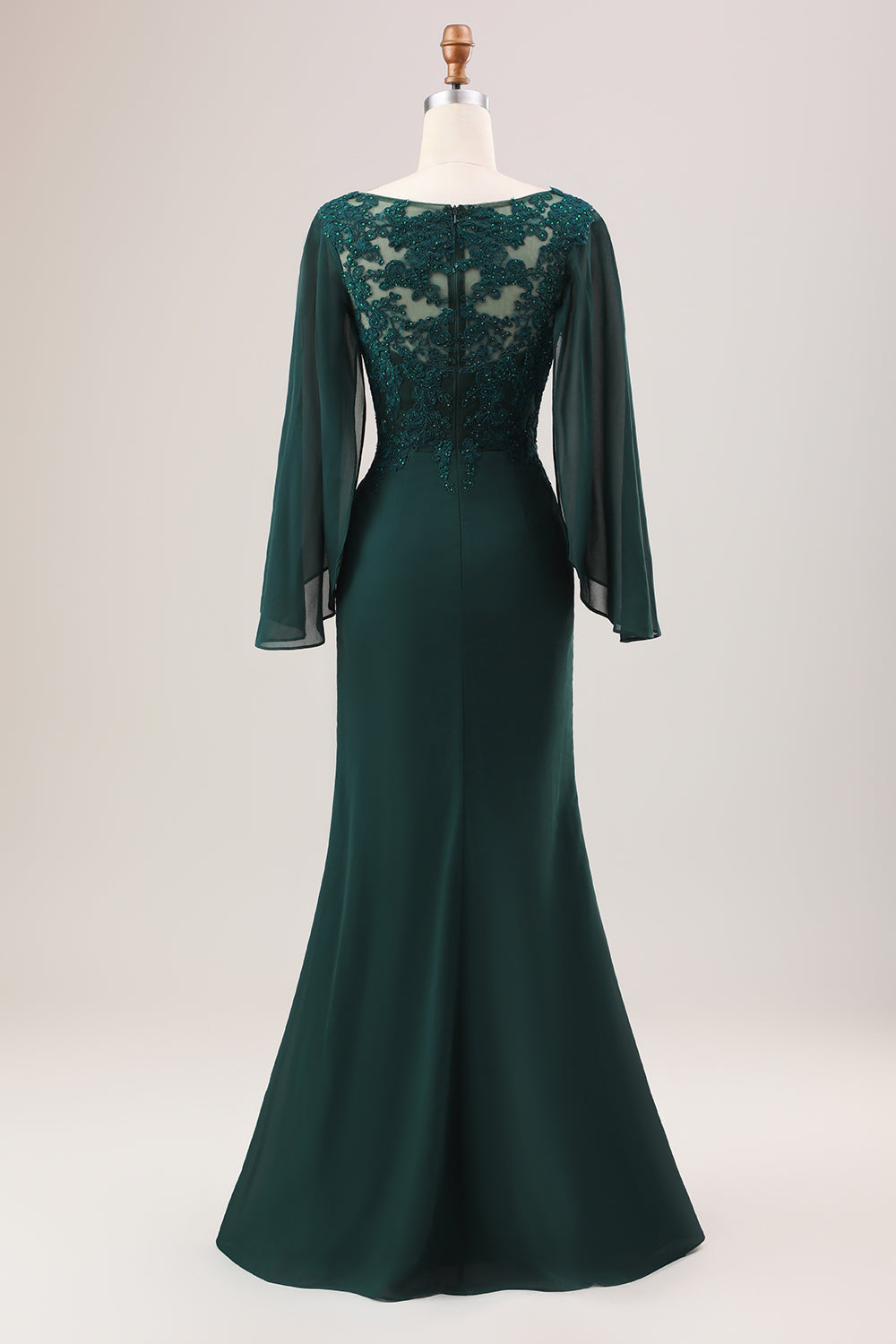 Wedtrend Women Dark Green Mermaid Mother Dress V Neck Beaded Mother of The Bride Dress with Long Sleeves, Dark Green / US18W Wedtrend Women Dark Green Mermaid Mother Dress V Neck Beaded Mother of The Bride Dress with Long Sleeves, Dark Green / US18W