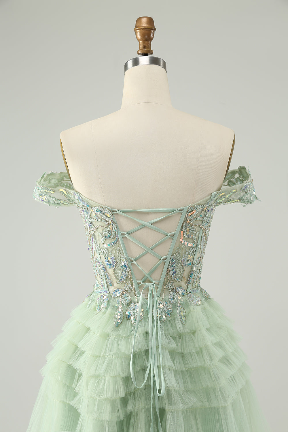Wedtrend Women Sparkly Light Green Corset Tulle Homecoming Dress with Sequins Off The Shoulder A Line Cocktail Dress, Light Green / US4 Wedtrend Women Sparkly Light Green Corset Tulle Homecoming Dress with Sequins Off The Shoulder A Line Cocktail Dress, Light Green / US4