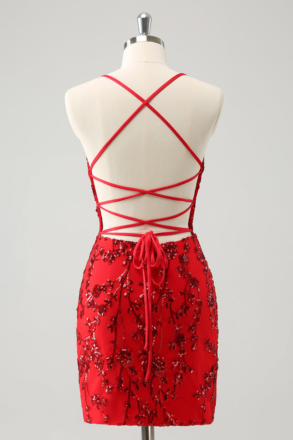 Wedtrend Women Sparkly Red Tight Homecoming Dress Short Lace Up Back Floral Spaghetti Straps Hoco Dress WEDTREND Wedtrend Women Sparkly Red Tight Homecoming Dress Short Lace Up Back Floral Spaghetti Straps Hoco Dress WEDTREND