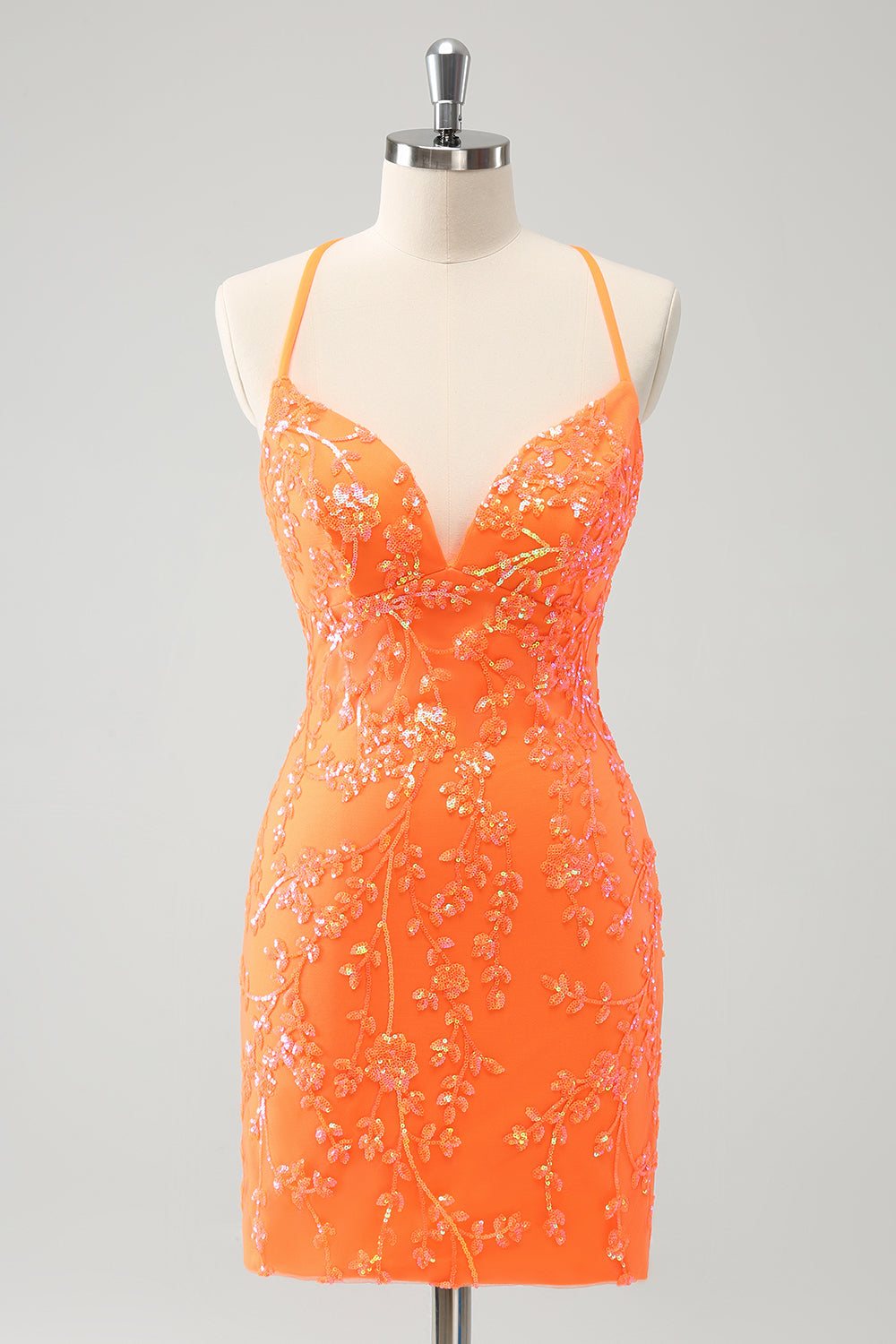 Wedtrend Women Sparkly Orange Homecoming Dress Lace-Up Back Tight Short Cocktail Dress with Sequins WEDTREND Wedtrend Women Sparkly Orange Homecoming Dress Lace-Up Back Tight Short Cocktail Dress with Sequins WEDTREND