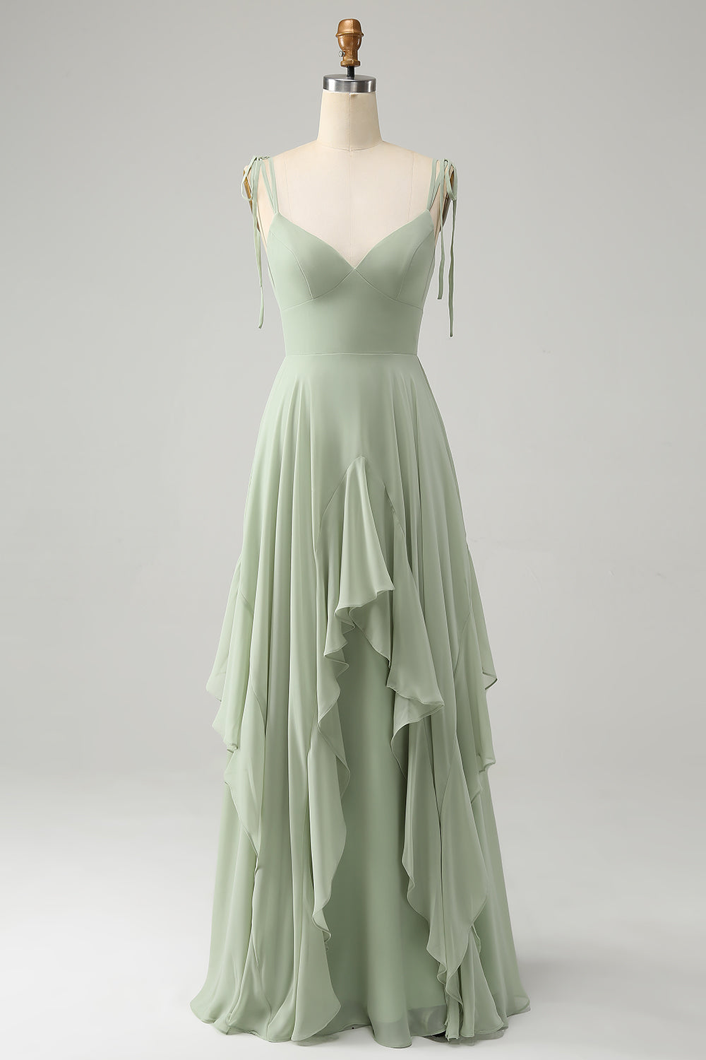 Wedtrend Women Matcha Bridesmaid Dress with Ruffles A Line Spaghetti Straps Chiffon Long Wedding Guest Dress WEDTREND Wedtrend Women Matcha Bridesmaid Dress with Ruffles A Line Spaghetti Straps Chiffon Long Wedding Guest Dress WEDTREND