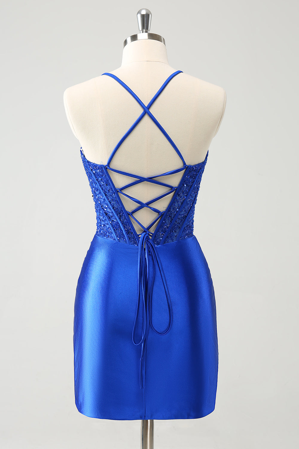 Wedtrend Women Sparkly Royal Blue Homecoming Dress with Lace Up Back Sequin Pleated Tight Corset Short Party Dress WEDTREND Wedtrend Women Sparkly Royal Blue Homecoming Dress with Lace Up Back Sequin Pleated Tight Corset Short Party Dress WEDTREND