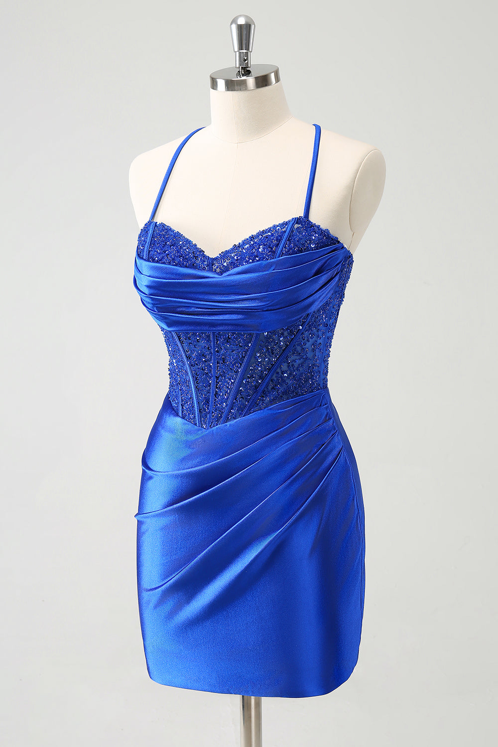 Wedtrend Women Sparkly Royal Blue Homecoming Dress with Lace Up Back Sequin Pleated Tight Corset Short Party Dress WEDTREND Wedtrend Women Sparkly Royal Blue Homecoming Dress with Lace Up Back Sequin Pleated Tight Corset Short Party Dress WEDTREND