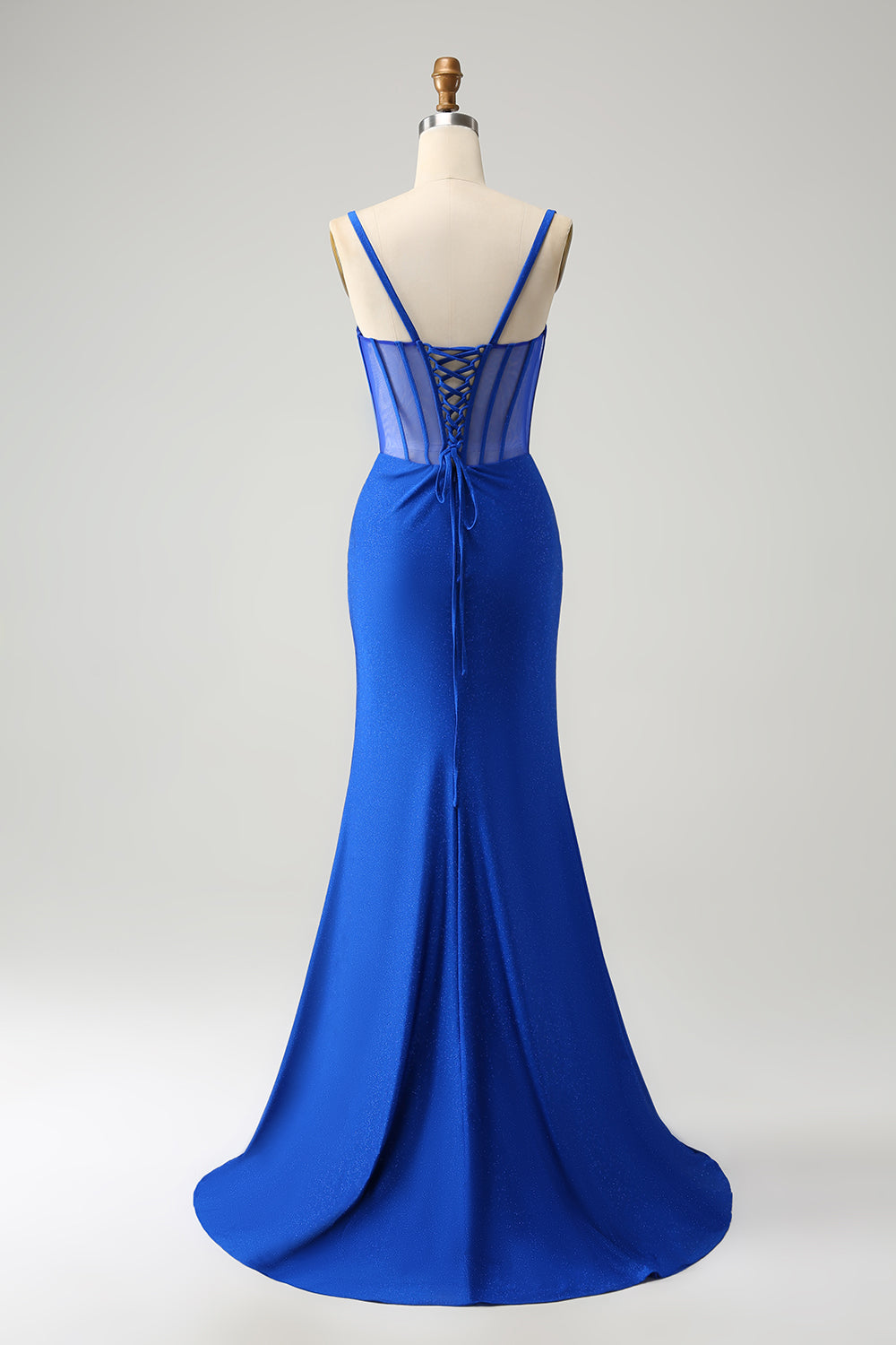 Wedtrend Women Sparkly Royal Blue Prom Dress with Slit Mermaid Beaded Pleated Corset Long Evening Dress WEDTREND Wedtrend Women Sparkly Royal Blue Prom Dress with Slit Mermaid Beaded Pleated Corset Long Evening Dress WEDTREND