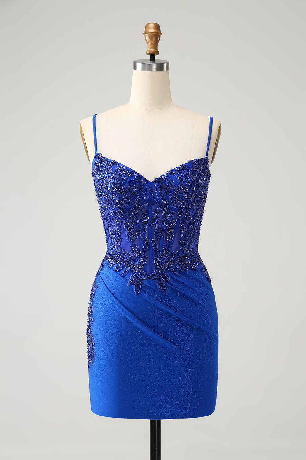 Wedtrend Women Royal Blue Homecoming Dress Glitter Beading Corset Appliques Spaghetti Straps Tight Short Cocktail Dress WEDTREND Wedtrend Women Royal Blue Homecoming Dress Glitter Beading Corset Appliques Spaghetti Straps Tight Short Cocktail Dress WEDTREND