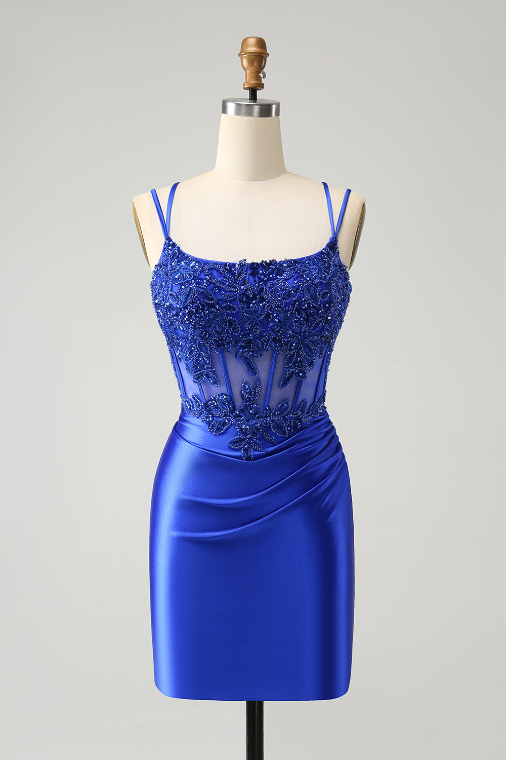 Wedtrend Women Homecoming Dress Royal Blue Glitter Beading Corset Spaghetti Straps Tight Short Cocktail Dress WEDTREND Wedtrend Women Homecoming Dress Royal Blue Glitter Beading Corset Spaghetti Straps Tight Short Cocktail Dress WEDTREND